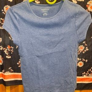 American Eagle Outfitters Blue Ribbed Top